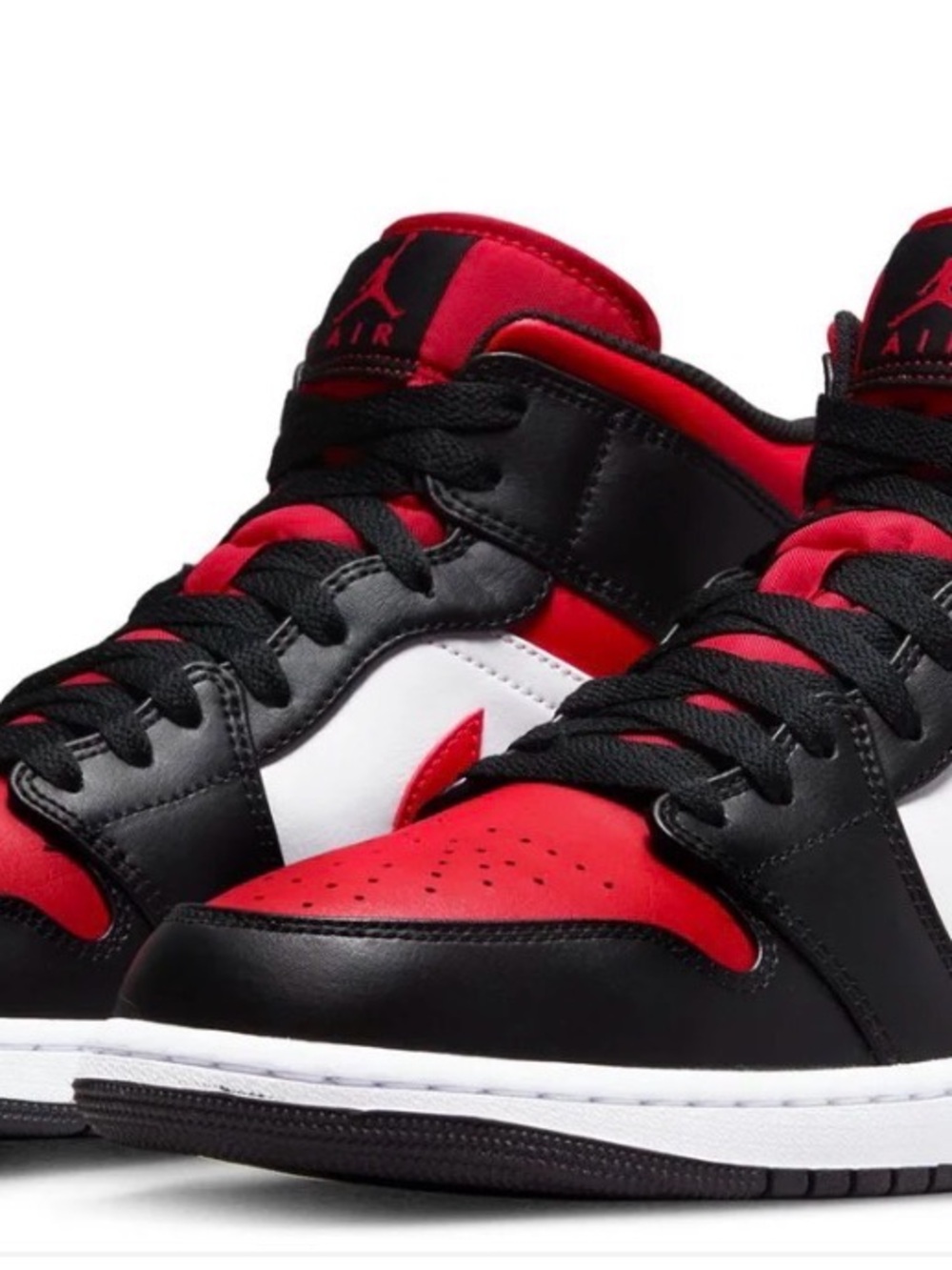 Jordan 1 Mid "Bred" Red Black White